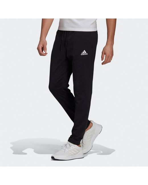 Adidas Black Essentials Solid Color Slim Fit Running Sports Pants for men