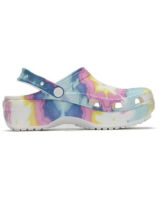 CROCSTM Blue (Wmns) Classic Clog Clouds Tie Dye Printing Lightweight Cozy Sports Sandals