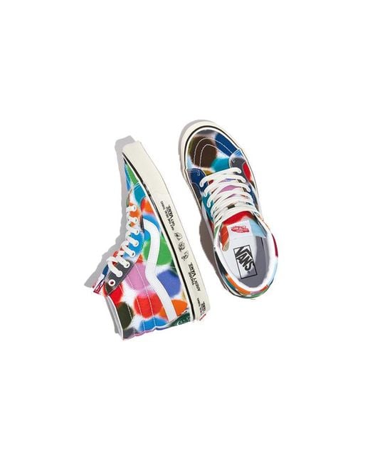 Vans Blue Sk8-Hi Wear-Resistant Non-Slip Casual Skateboarding Shoes for men
