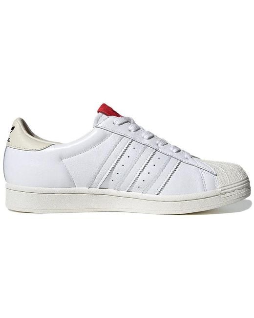 Adidas White 424 X Superstar Shell Toe Scarlet' for men