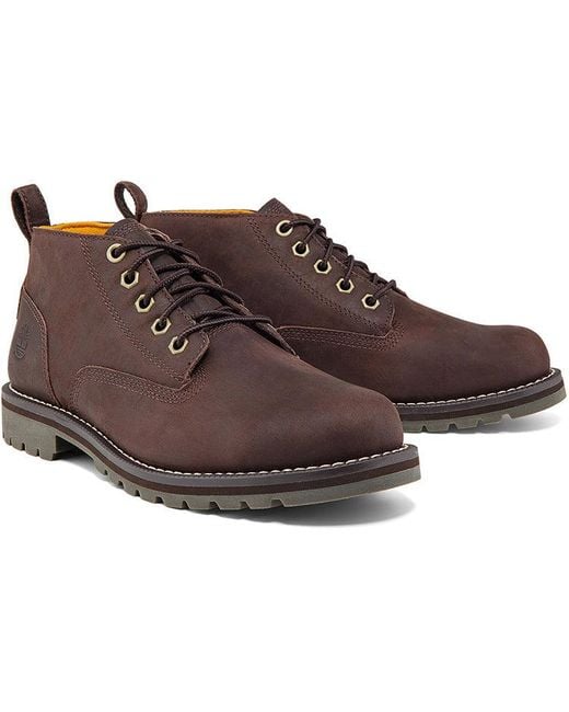 Timberland Brown Redwood Falls Waterproof Wide Fit Chukka Boots 'Dark Full Grain' for men