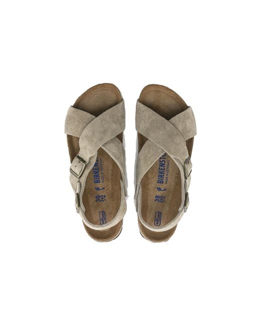 Birkenstock Brown Tulum Suede Leather Narrow Fit Sandals 'Taupe' for men