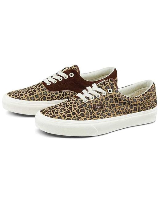 Vans Era Low Top Retro Skate Shoes Brown Leopard Print in Metallic | Lyst