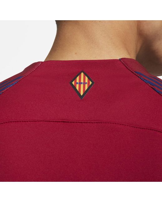Nike Red Fc Barcelona Academy Pro Full-Zip Knit Soccer Jacket for men