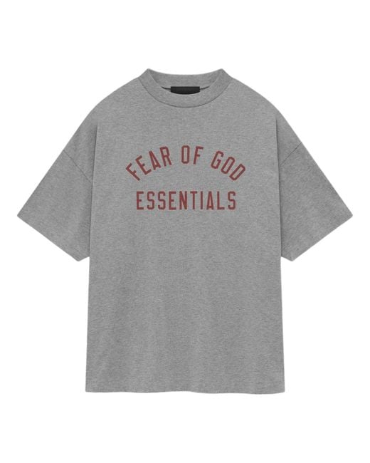 Fear Of God Gray Jersey Crewneck Tee 'Dark Heather' for men