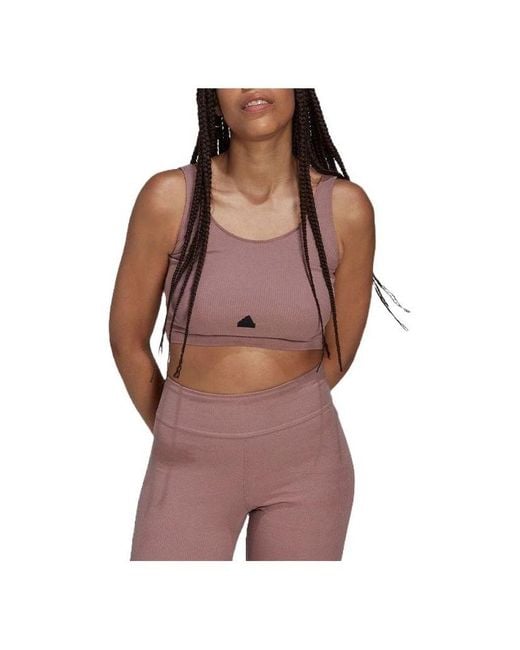 Adidas Purple (Wmns) Rib Cropped Top