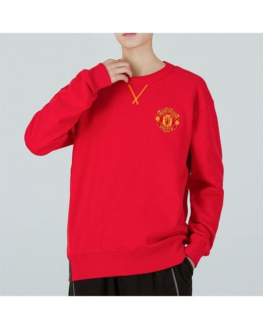 Adidas Mufc Cny Cr Swt Limited Embroidered Manchester United Soccer/Football Sports Pullover for men