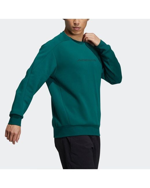 Adidas Green Th Eng Sweat Logo Printing Casual Sports Pullover Forest for men