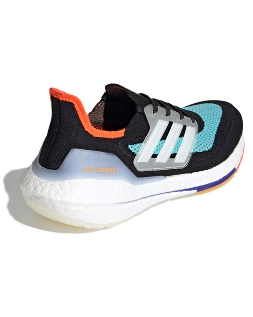 Adidas Blue Ultra Boost 21 Running Shoes Pulse Aqua' for men