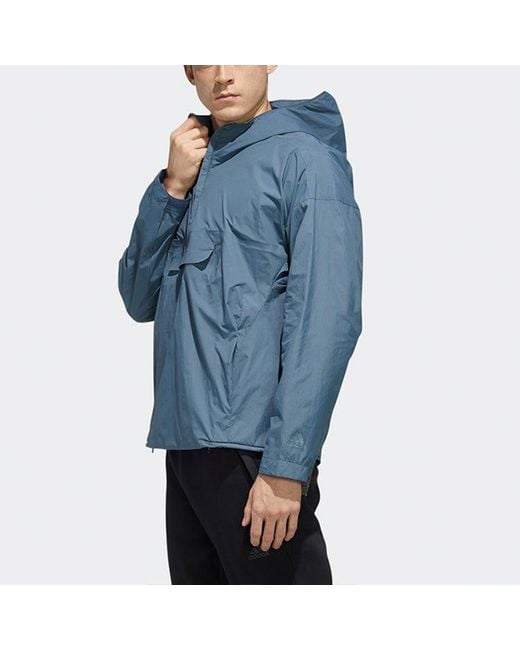 Adidas Blue Sports Woven Pullover Jacket for men