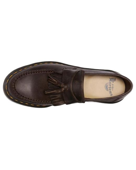 Dr. Martens Brown Adrian Crazy Horse Leather Tassel Loafers 'Dark'