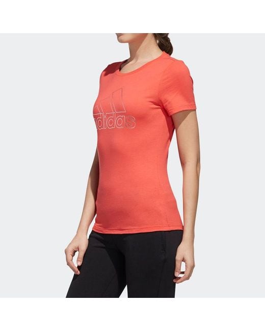 Adidas Pink (Wmns) Sports Stylish Pullover Round Neck Short Sleeve