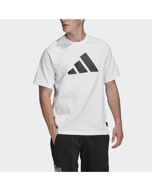 Adidas White Classic Logo Printing Short Sleeve for men
