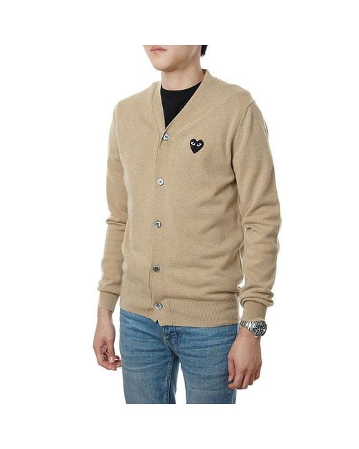 COMME DES GARÇONS PLAY Natural Cardigan Emblem for men
