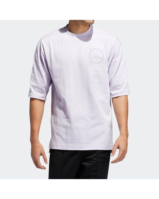 Adidas Purple Sports Round Neck Short Sleeve for men