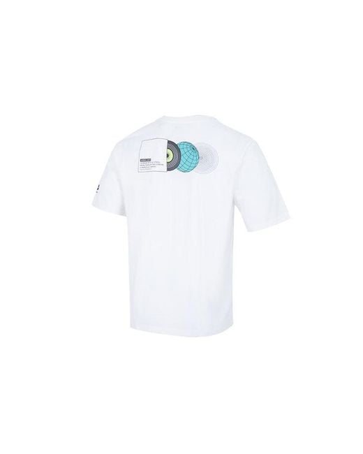 Adidas White Neo Solid Color Pattern Printing Sports Round Neck Short Sleeve T-Shirt for men