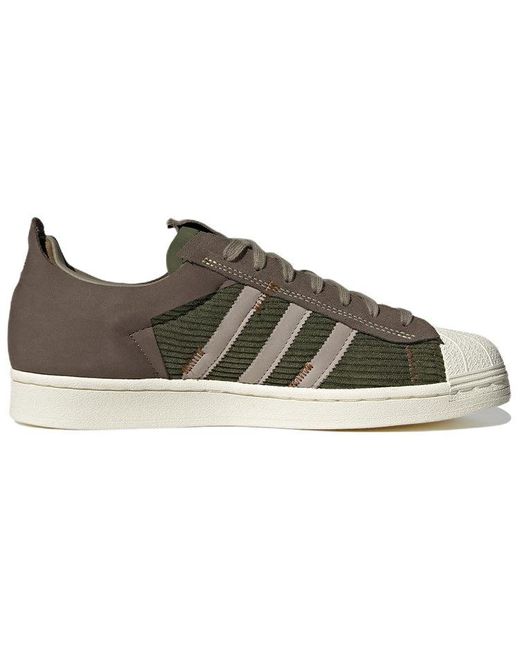 Adidas Brown Superstar Shoes Canvas Gum' for men