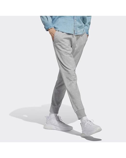 Adidas Gray Essentials Single Jersey Tapered Cuff Pants for men