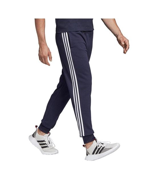 Adidas Blue E 3S T Pnt Ft Plaid Applique Sports Pants for men