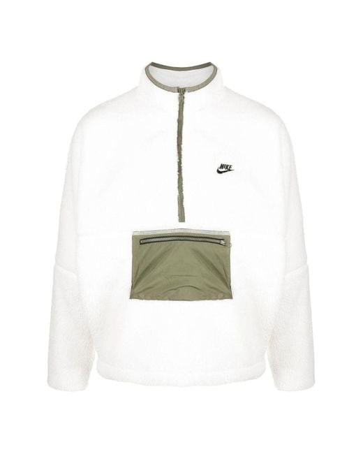 Nike Green Club Fleece Half-Zip Anorak Plush Jacket for men