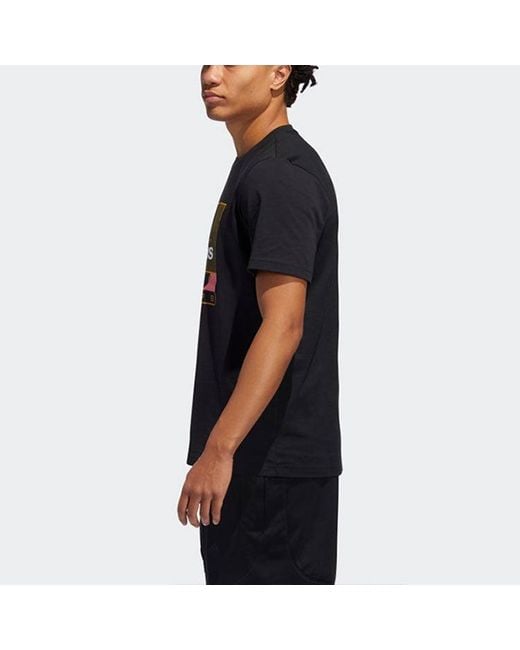 Adidas Black Basketball Sports Round Neck Short Sleeve for men