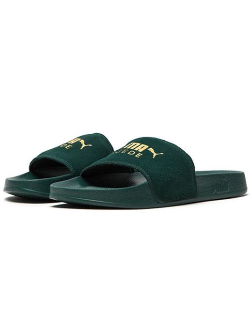 PUMA Green Leadcat Suede Slippers for men