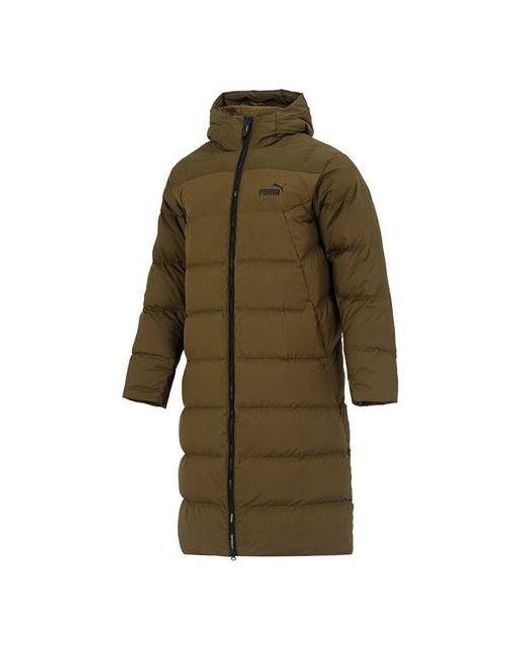 PUMA Green Hooded Down Coat Jacket for men