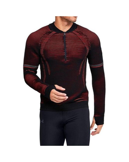 Under Armour Red Intelliknit 2.0 Stripe Running Long Sleeves for men