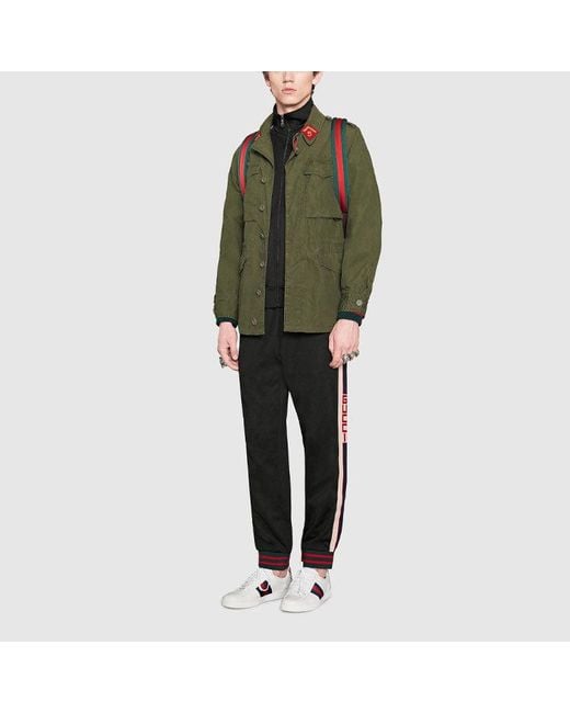 Gucci Black Classic High-Tech Knit Colorblock Casual Bundle Feet Sports Long Pants for men