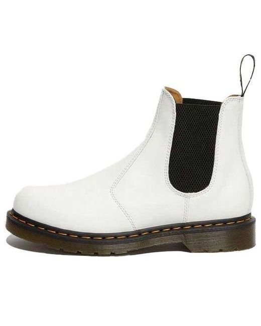 Dr. Martens Black 2976 Yellow Stitch Smooth Leather Chelsea Boots for men