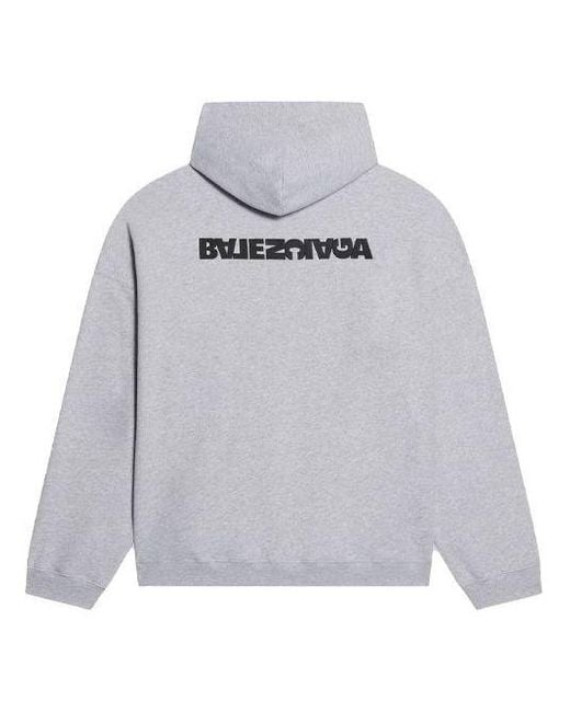 Balenciaga Gray Turn Hoodie Wide Fit 'Heather' for men