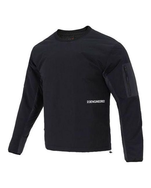 Nike Blue 23 Engineered Contrast Color Stitching Round Neck Pullover Padded Clothes for men