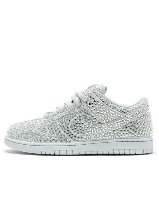 Nike White X Cactus Plant Flea Market X Swarovski Dunk Low 'Pure Platinum' for men