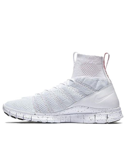 Nike White Free Flyknit Mercurial 'Triple' for men