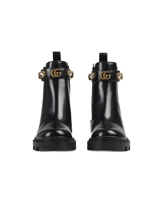Gucci Black (Wmns) Ankle Boot With Belt Leather'