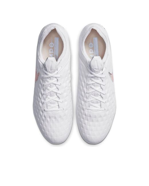 Nike White Tiempo Legend 8 Elite Fg Platinum' for men