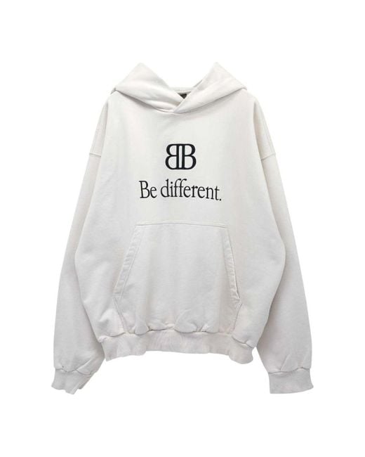 Balenciaga Gray Bb Be Different Popover Hoodie 'Ecru'