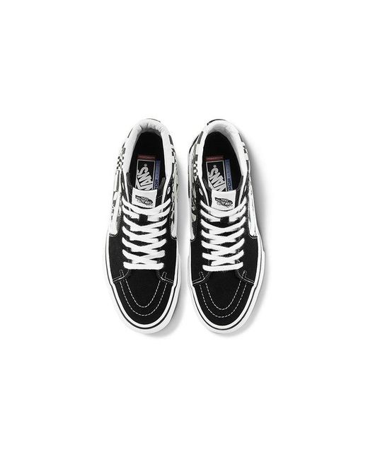 Vans Black Sk8-Hi Chessboard for men