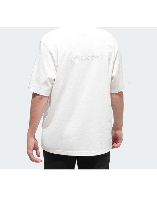 Adidas White Originals Embroidered Logo Short Sleeve for men