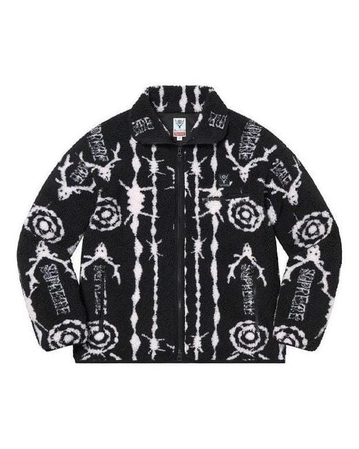 Supreme X South2 West8 Fleece Jacket in Black for Men | Lyst UK 