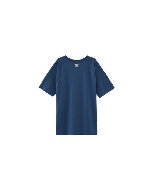 Adidas Blue Originals Large Logo Printing Short Sleeve for men