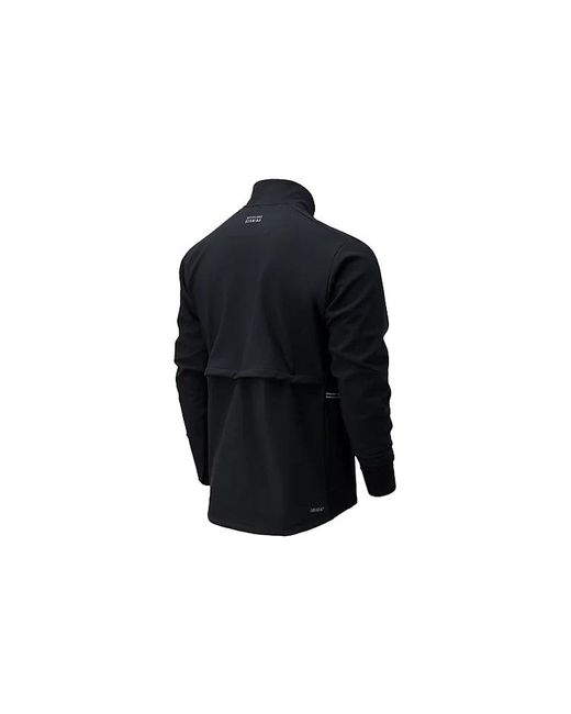 New Balance Blue Solid Color Logo Zipper Stand Collar Jacket for men