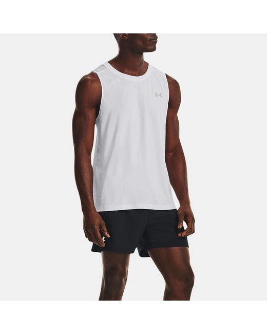 Under Armour White Launch Elite Singlet for men