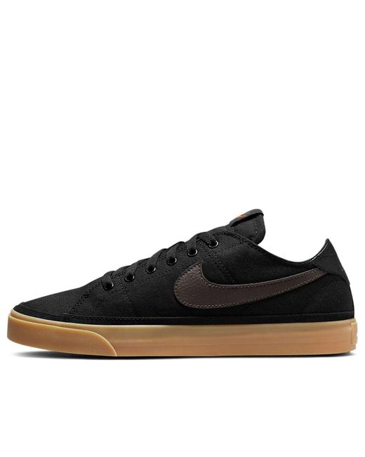 Nike Black Court Legacy Canvas Gum' for men