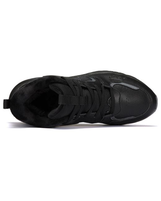 Li-ning Black Lifestyle High Top Shoes Velour' for men