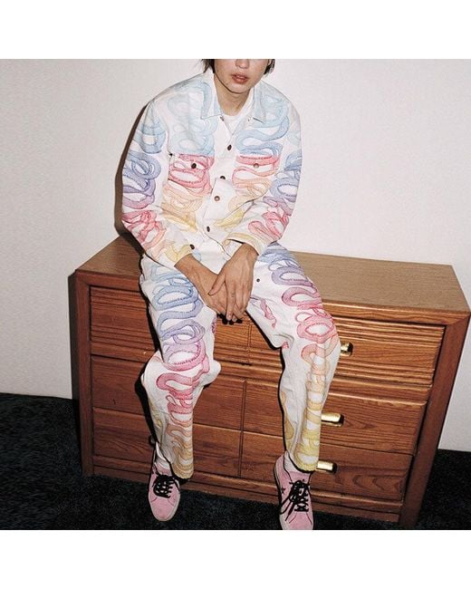 Supreme Blue X Hysteric Glamour Snake Denim Trucker Jacket for men