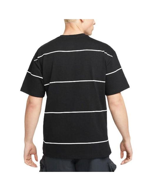 Nike Black Ss22 Acg Stripe Round Neck Pullover Short Sleeve for men