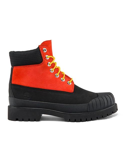 Timberland Red Premium 6 Inch Waterproof Boot 'Medium Nubuck With' for men