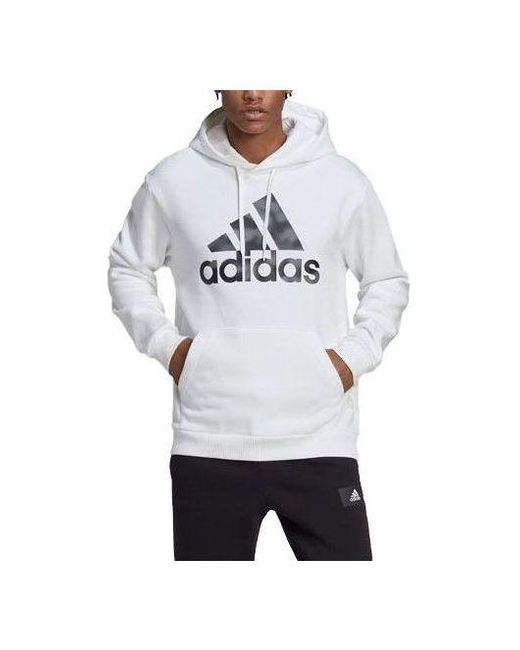 Adidas White Camo Print French Terry Hoodie for men