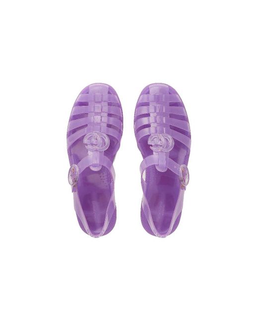 Gucci Purple (Wmns) Embossed Flat Sandals